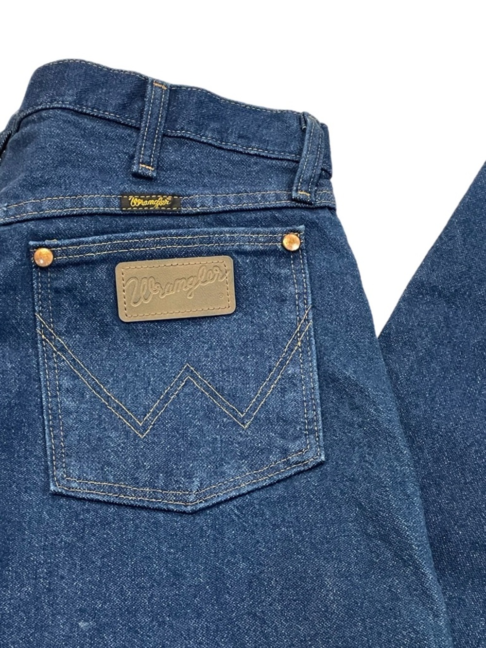 Wrangler Mens Dark Indigo Wash Straight Leg Denim Jeans 34x34 13MWZPW Cowboy Cut